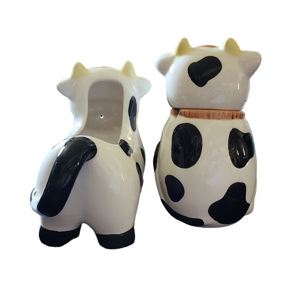 Houston Harvest Ceramic Cow Sugar Bowl and Creamer Item No 31978 - Picture 4 of 9